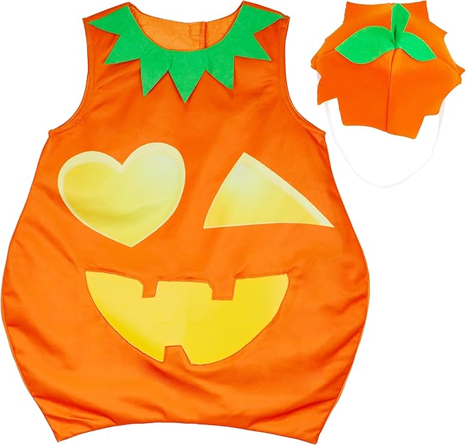 IKALI Halloween Pumpkin Costume with Pumpkin Hat Halloween Dress Up