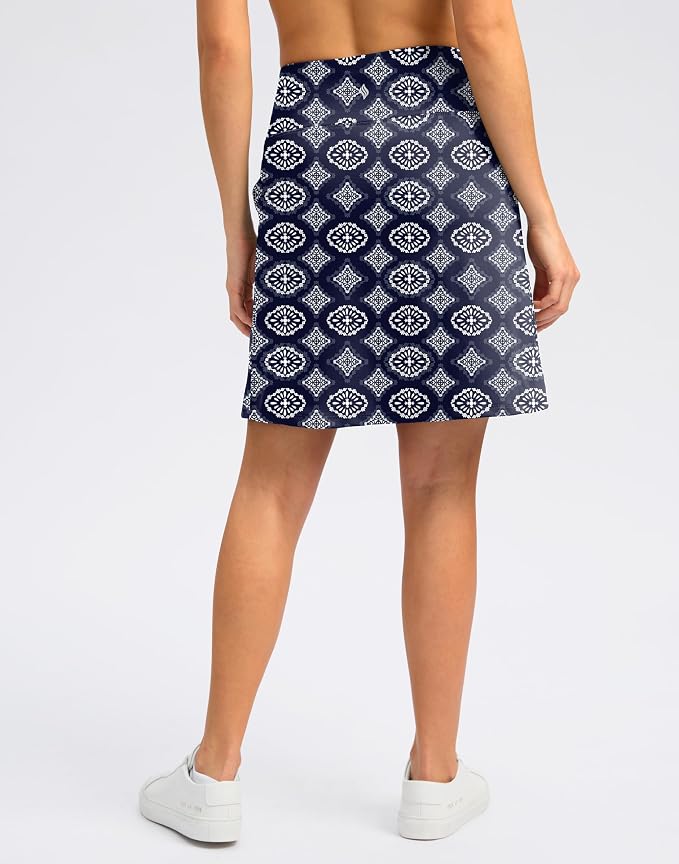 Women's 18" Skorts with 4 Side Pockets High Waisted Long Golf Skirt | Soft, Lightweight, Stretch, Breathable, Mesh Built-in Shorts, Athletic, Tennis, Dressy, Casual