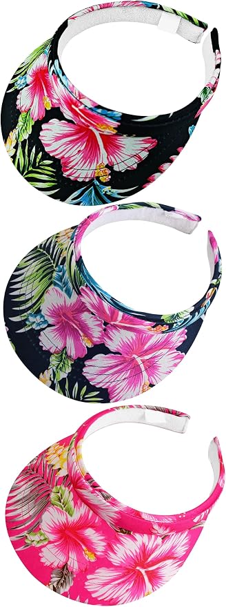 3 Pack Sports Sun Visor Hat Women Men Adjustable Clip On Visors Outdoor Golf Beach Cap