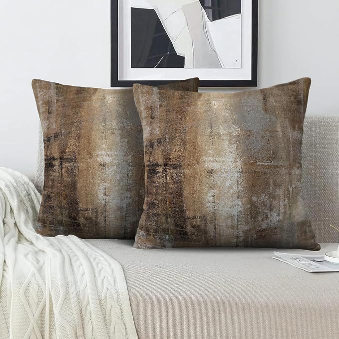 Throw Pillow Covers for Couch, 26x26 Inch, 2 Pack, Taupe | Decorative Throw Pillow Covers Cushion Covers for Couch Bedroom Sofa Living Room