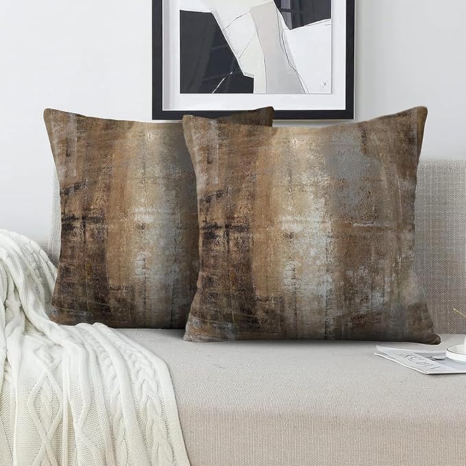 Throw Pillow Covers for Couch, 22x22 Inch, 2 Pack, Taupe | Decorative Throw Pillow Covers Cushion Covers for Couch Bedroom Sofa Living Room