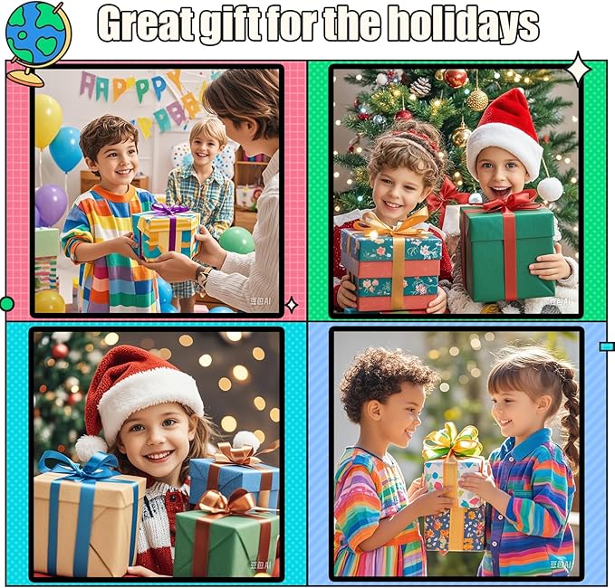 Fast Push Pop Fidget Toys for Kids, Handheld Puzzle Game with LED Screen & Multiplayer Mode, Sensory Toys for 3-12 Year Old Girls Boys, Fun Battle Gifts for Friends（Christmas）