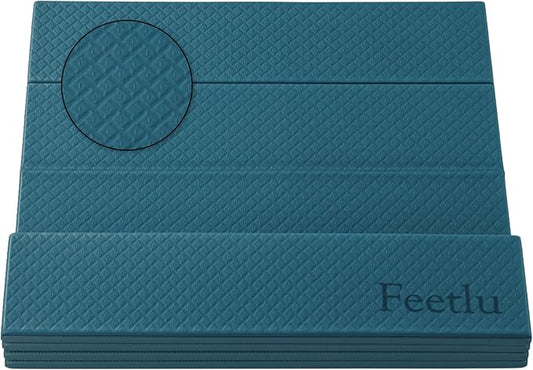 Foldable Yoga Exercise Mat, 6mm/8mm/10mm/12mm Thickness, 72 x 24 Inch - Lightweight, Anti-Slip, and Easy to Store for Yoga, Pilates, Home Workouts, and Floor Exercises