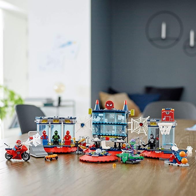 LEGO Marvel Spider-Man Attack on The Spider Lair 76175 Cool Building Toy, Featuring The Spider-Man Headquarters; Includes Spider-Man, Green Goblin and Venom Minifigures
