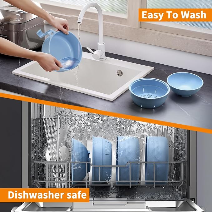 2 Sets Microwave Ramen Cooker,33 oz Ramen Bowl Set,Microwave Noodle Bowl,Ramen Bowl With Chopsticks and Spoon, College Dorm Room Essentials, Apartment Essentials, BPA-Free (green blue)