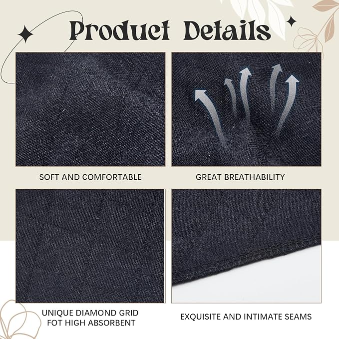 Toulite 10 Pcs Reusable Bra Liners for Sweat, 3 Layer Bra Sweat Pads, Soft Cotton Outer Layer with Polyester Fiber Core