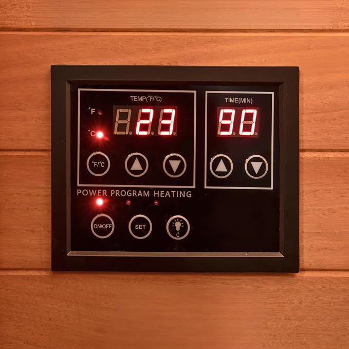 EZLIFE 1-Person Low EMF Infrared Solo Sauna with Red Light Up to 149°F Bluetooth Speakers, Interior Dimensions– 29.45”L × 31.81”W × 63.35”H