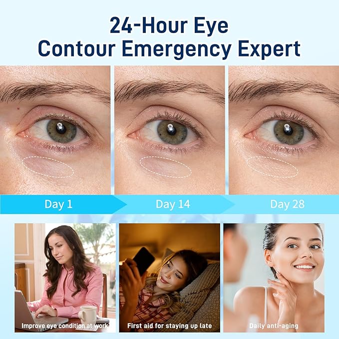 Bio-Magnetic Eye Mask – Hyaluronic Acid & Collagen Eye Patches for Hydrating, Firming & Smoothing – Refreshing Under Eye Treatment for Tired Eyes – 7 Pairs (1PC)