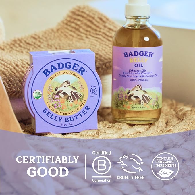 Badger Organic Pregnant Belly Oil - Jojoba & Coconut - 4 oz.