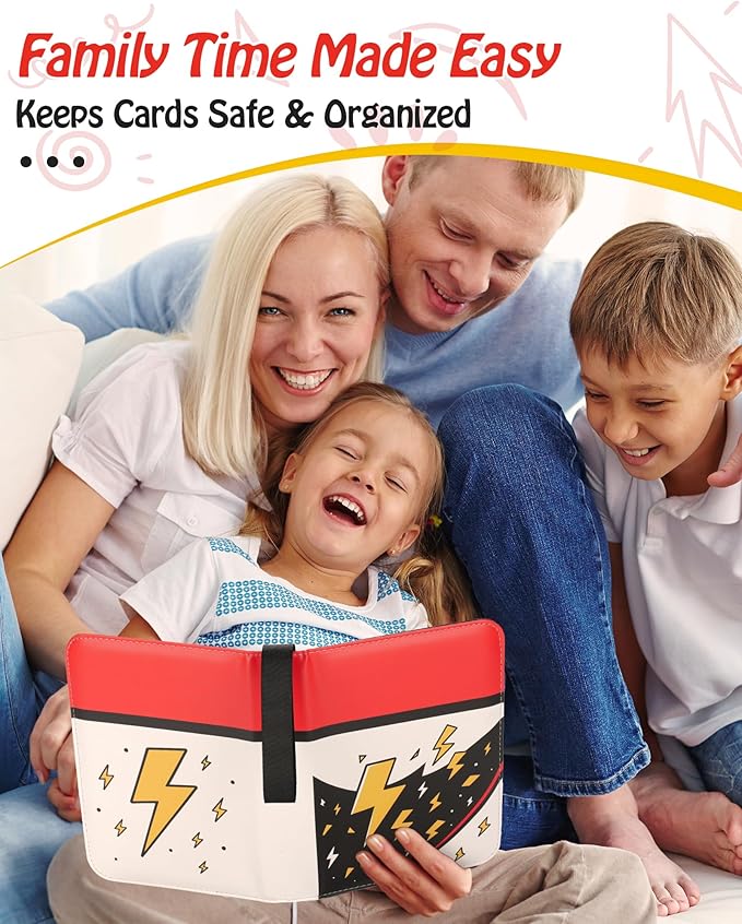 Trading Card Binder, 9-Pocket, Holds 1080 Cards, 120 Pages Side-Loading Card Album, PU Leather, Acid-Free Archival Sleeves, Durable Organizer for MTG, TCG & Sports Cards, Gift for Kids, Boys and Girls
