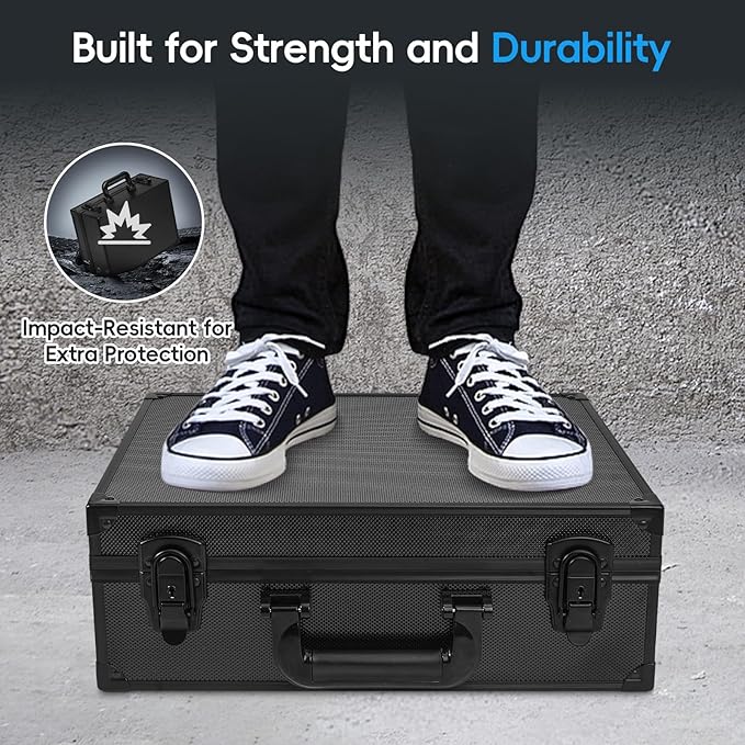 ANNLOV Toploader Storage Box for 3"x4" 35pt Rigid Cards, Holds 600+ Toploaders, Sports Card Storage Case Organizer, Trading Card Storage Box with Lock,Card Case Holder
