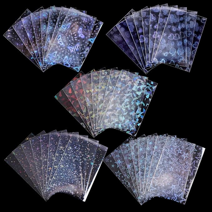 400 Pcs Kpop Photocard Sleeves 58×89mm Laser Flashing Photo Card Sleeves PVC Free & Acid Free Photocards Holder for Kpop Albums Photo Cards