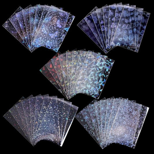 400 Pcs Kpop Photocard Sleeves 58×89mm Laser Flashing Photo Card Sleeves PVC Free & Acid Free Photocards Holder for Kpop Albums Photo Cards