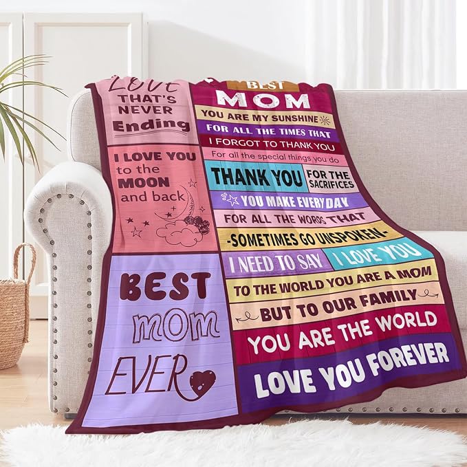 Birthday Gifts for Mom from Daughter or Son, To My Mom Blanket, 50" x 60" | Best Mom Ever Gift, I Love You Mom Gifts On Christmas, Mothers Day, Valentines Day, Anniversary