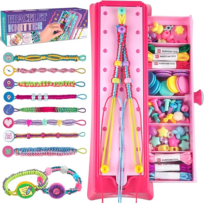 Friendship Bracelet Making Kit for Girls, Arts and Crafts for Kids Age 8-12, DIY Jewelry String Maker Kit Toys, Bracelets Maker Craft, Christmas Birthday Gifts for Ages 6 7 8 9 10 11 12 Year Old