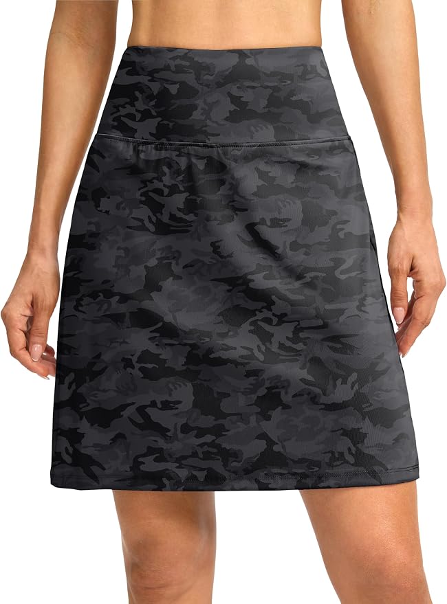 G Gradual 19" Skorts for Woman with Pockets High Waist Golf Skirt | Lightweight, Stretchy, Breathable, Tummy Control, Built-in Shorts, Athletic, Tennis, Pickleball, Casual Summer