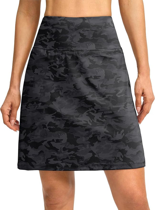 G Gradual 19" Skorts for Woman with Pockets High Waist Golf Skirt | Lightweight, Stretchy, Breathable, Tummy Control, Built-in Shorts, Athletic, Tennis, Pickleball, Casual Summer