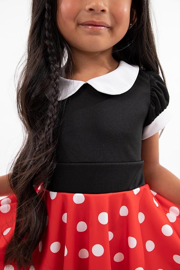 Little Adventures Retro Polka Dot Twirl Dress Up Costume - Machine Washable Child Pretend Play Party Dress
