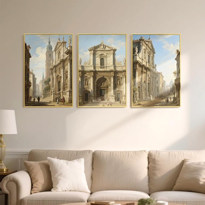 upsimples 24x36 Poster Frame, Easy Slide-In Assembly, Gold, 3 Pack | Gallery Wall 24 x 36 Picture Frames Set for Family, Wedding, Christmas, Easy to Change Photos