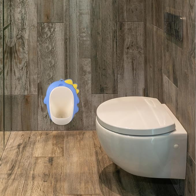 ibasenice Cartoon Dinosaur Training Urinal Wall-Mounted Boys Urinal for Potty Training Design Encourages Habits for Home Use and Travel