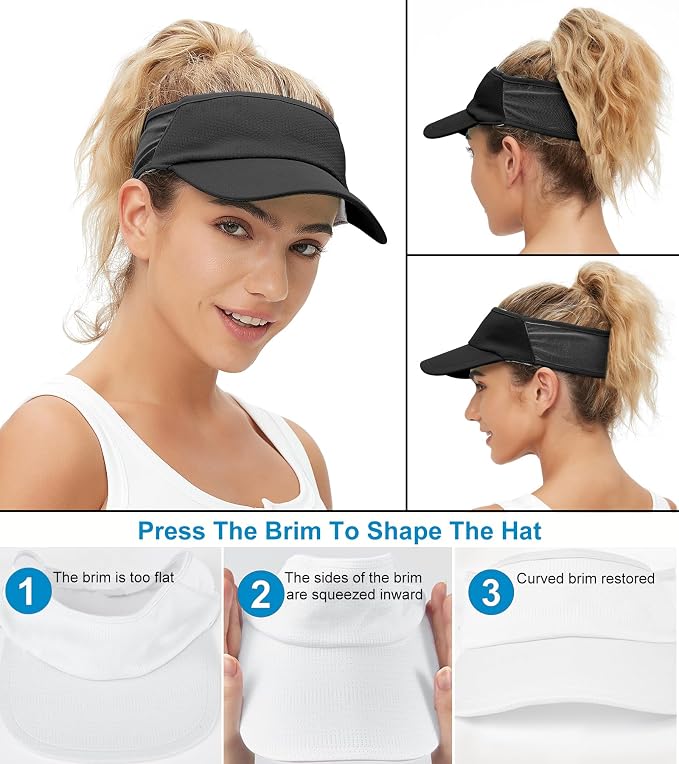 Sun Visor Hats Lightweight Stretchy for Running Tennis Golf | Portable,Mesh breathable,Quick-dry,Cooling Visor Hat,Stretch Fit,For Outdoor Sport Pickleball,Beach Volleyball