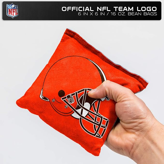 NFL Pro Football Dual Sided Bean Bags by Wild Sports, 8 Count, Premium Toss Bags for Cornhole Set - Great for Tailgates, Outdoors, Backyard