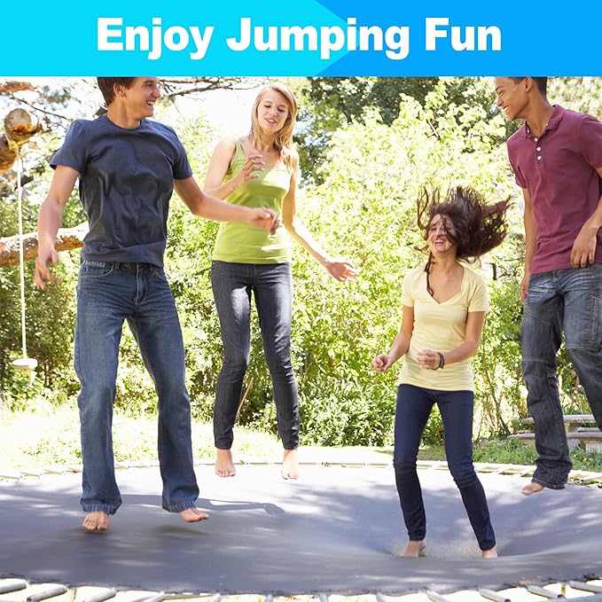 SPORTYOUTH Trampoline Replacement Mat, Fits 12ft 14ft 15ft Round Trampolines Frame with 72/88/96 V-Rings Using 5.5/6.5/7 in Springs, Water-Resistant, UV Resistant, Good Jumping Bounce