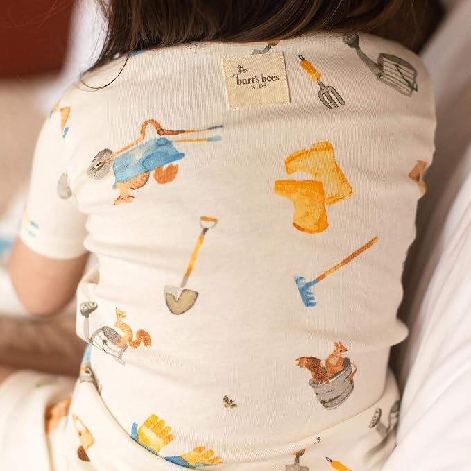 Burt's Bees Baby Unisex Pajamas, Short Sleeve Tee and Shorts 2-Piece PJ Set, 100% Organic Cotton