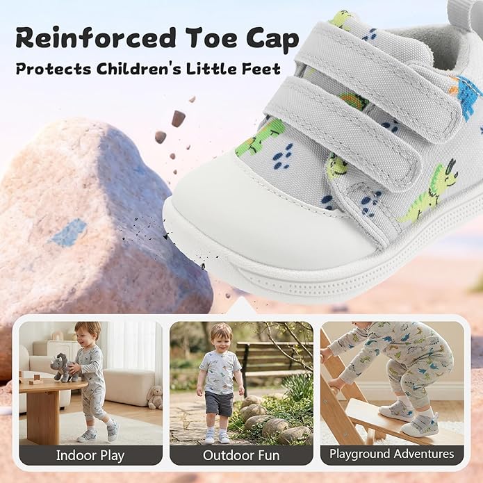 Baby First Walking Shoes Baby Girls Wide Barefoot Sneakers Lightweight Soft Toddler Shoe Non-Slip Ankle Support