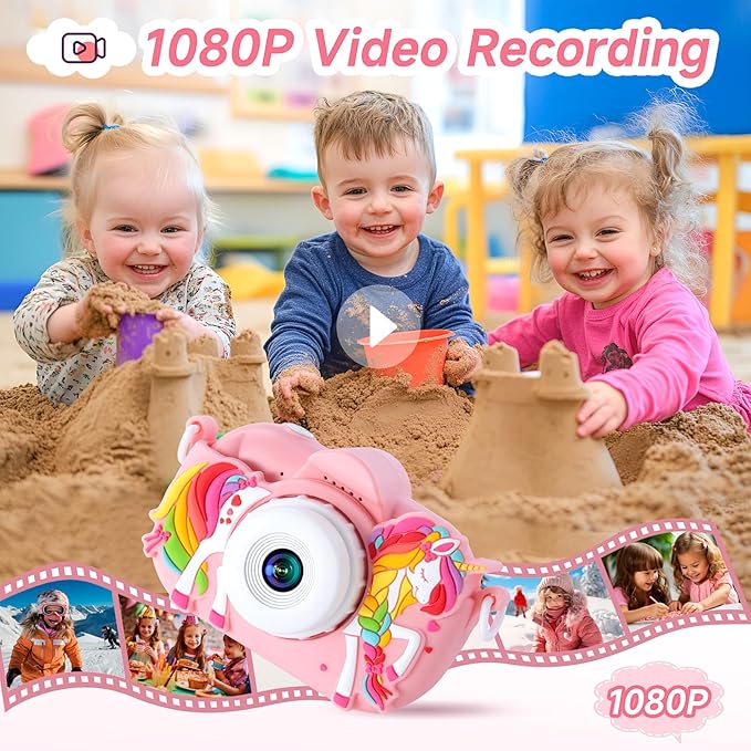 Kids Camera for Girls Ages 3-8, Toddler Camera with 1080P Video and 32GB SD Card, Cute Digital Camera for Kids for 4 Year Old Girl