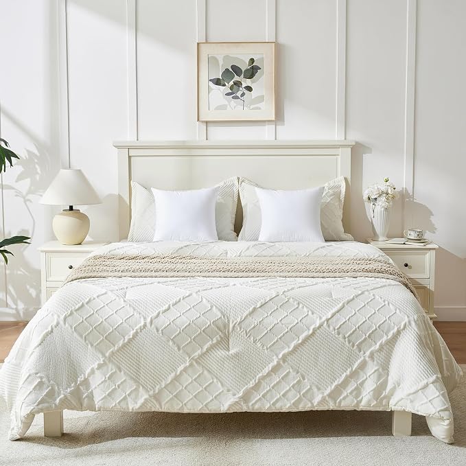 Longhui bedding White Throw Pillow Inserts 18x18 Set of 2, 100% Cotton Cover with Polyester Fill, 2-in-1 Use as Stuffers or Standalone Decor for Couch, Bed, Living Room, Outdoor