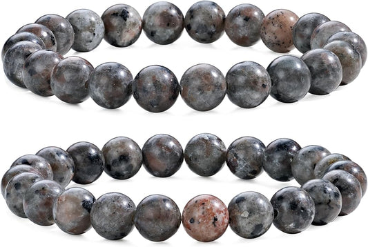 Bivei Natural Gemstone Semi Precious Healing Crystals Handmade Stretchy Round Beads Bracelet,Stocking Stuffers for Women Enhance Positive Energy