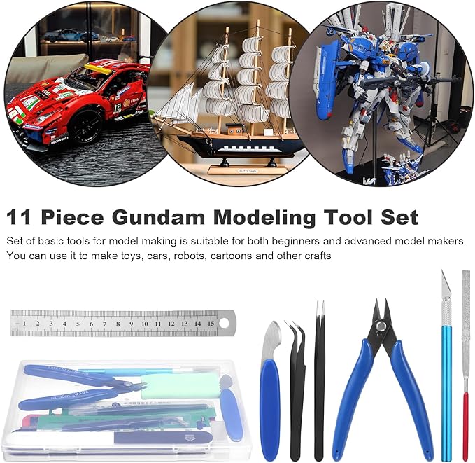 11PCS Model Kit Tools, Gundam Model Tool Kit, Hobby Building Tools Kit for Gundam Basic Model Assembling, Building and Repairing