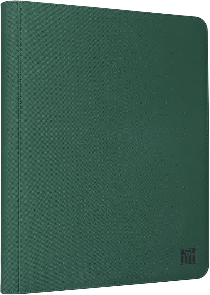 16 Pocket Top loader Binder, Holds 640 Top Loaders, Top loader Binder with Sleeves for 3'' x 4'' Top loaders - Green