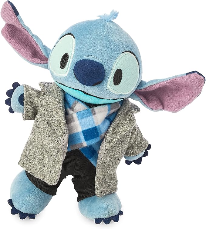 Disney Store Official Stitch nuiMOs Plushie - Soft Plush with Embroidered Features, Poseable Hands & Turning Head, Magnetic Hands for Holding, 6 Inches, Dress Up with nuiMOs Outfits