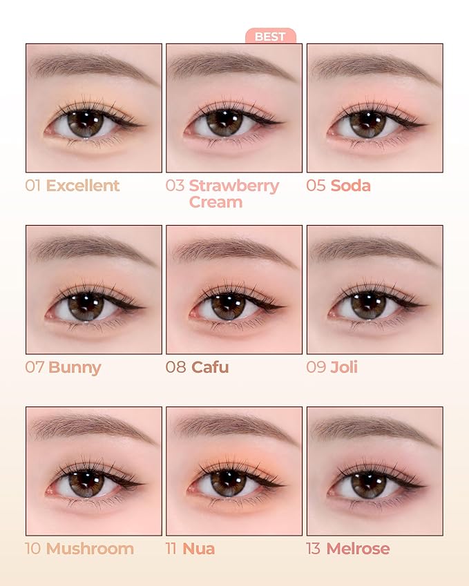 HOLIKA HOLIKA My Fave Piece Eye Shadow 09 Joli - Korean Eye Makeup with Buttery Texture, Matte to Shimmer Formula, Smooth Blendable Pigmented Colors, Luxurious Finish for All-Day Wear