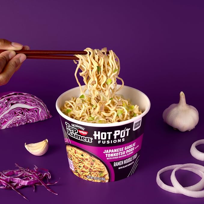 Top Ramen Hot Pot Fusions Japanese Garlic Tonkotsu Pork, 4.8 Ounce (Pack of 6)
