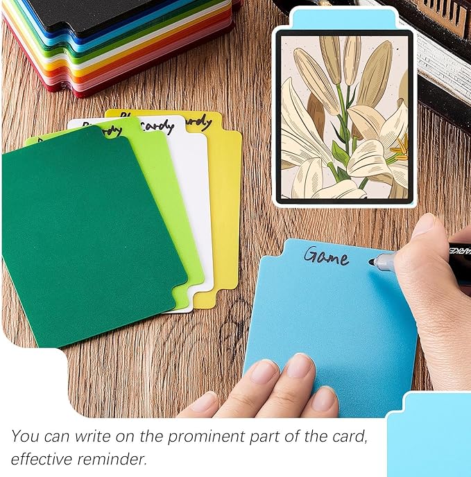 50 Pcs Trading Card Dividers Plastic Card Dividers, Frosted Separator with Tabs Standard Vertical Compatible with Games Sports TCG, 2.7 x 3.8 Inches (Multicolor)