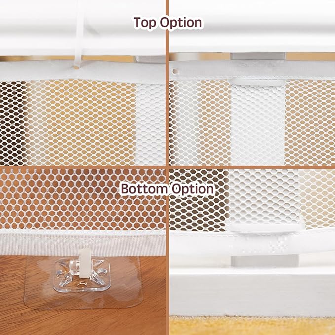 Baby Gates for Stairs with Banister, Guard Safety Net for Baby, 10ft x 3ft Stair Railing Mesh Barrier for Kids, Cats, Dogs, Child Safety Rail Guard, White