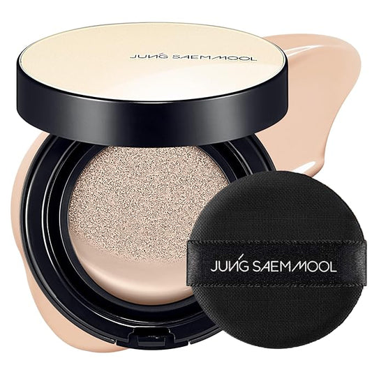 JUNG SAEM MOOL Essential Skin Nuder Cushion | Natural Finish, Buildable Coverage Cushion Foundation by Korean Makeup Artist (Refill Not Included, 0.49 Fl Oz), 19C Pink Light