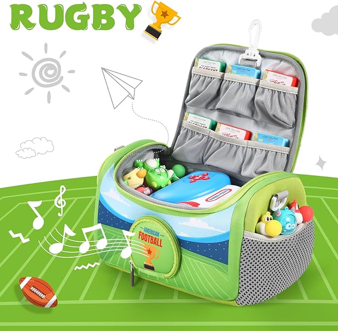 Carrying Case Compatible with Little Tikes for Story Dream Machine Books Starter Set, Portable Storage Bag with Handle and Shoulder Strap for Storytime, Storybook, Character Accessories (Green)