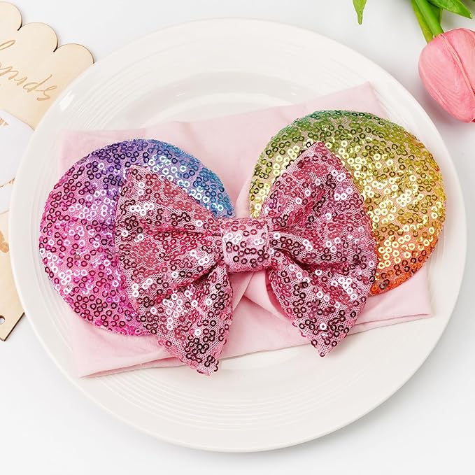 1PC Mouse Ears Headband/Headwrap - Toddler, Baby, Kids - Party supplies - Pink Sequin