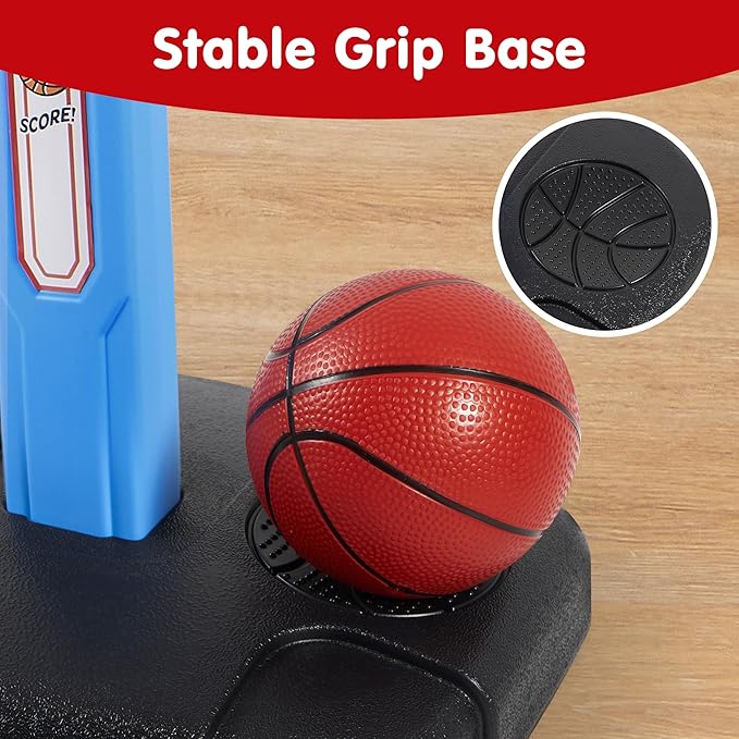 JOYIN Toddler Basketball Hoop Indoor, Adjustable Basketball Goal for Kids with 4 Balls, Game Toys for Playroom Pool Outdoor, Birthday Gift for Baby Boys Girls Age 1 2 3 4 - Air Pump Included