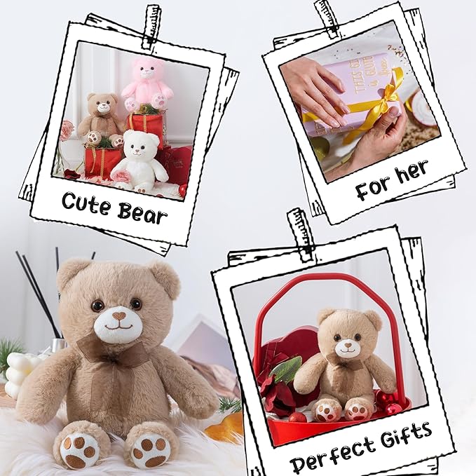Brown Teddy Bear Stuffed Animal Small Teddy Bear with Heart Plush Toys Stuffed Animals for Her Cute Stuffed Animals Teddy Bears Stuffed Bear Plush 9 Inch Animal Plushies Halloween