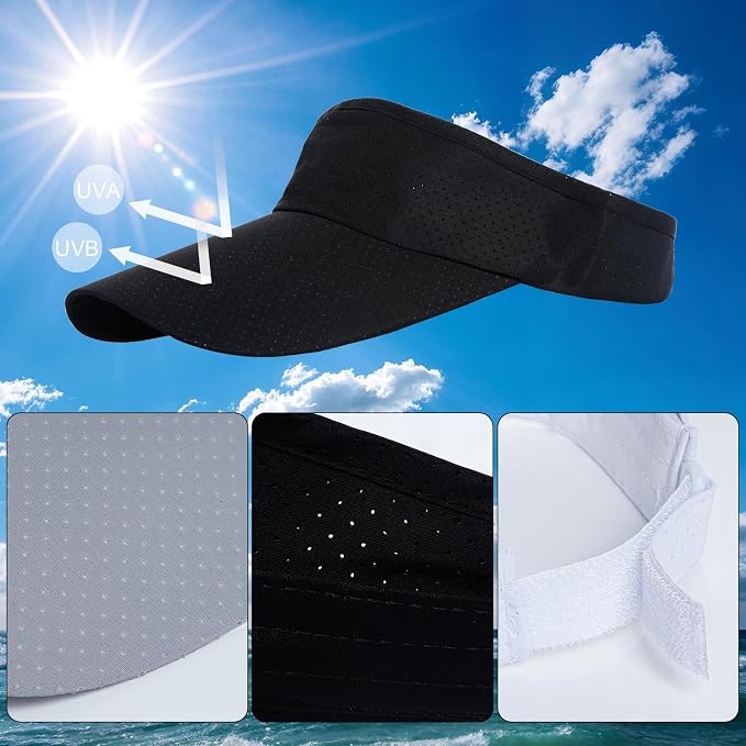 choyaxo 3pcs Sun Visor Hats UV Protection Beach Hats Golf Caps for Men Women Summer Beach Pool Sports Golf