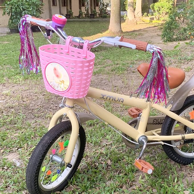Noviko Girl Bike Basket Kid Bicycle Basket Bike Accessories for Girls
