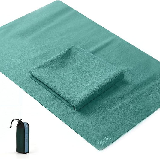 Microfiber Travel Towel, Soft Lightweight Quick Dry Towel, Super Absorbent Compact Travel & Sports & Beach Towels for Camping, Backpack, Gym, Swimming, Yoga, Hiking (Green, X Large)