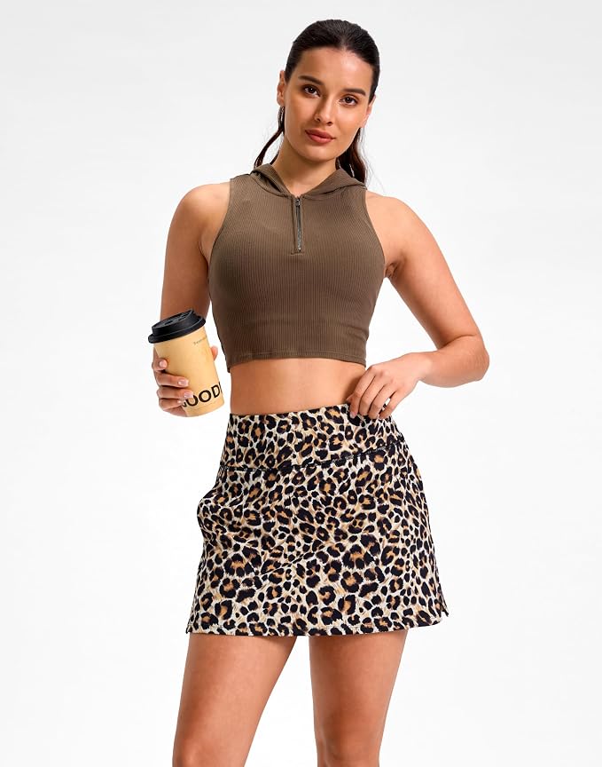 14"/16" Skorts with 3 Pockets | Side Slits, High Waisted, Built-in Shorts, A Line, Casual, Pickleball, Athletic, Golf, Tennis Skirt, for Women