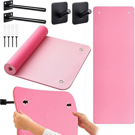 Briwooody Hanging Yoga Mat, Exercise Mat Non Slip Thick for Women and Men, Tear-resistant Fitness Pad with Reinforced Holes for Home Gym, Yoga, Pilates,stretching
