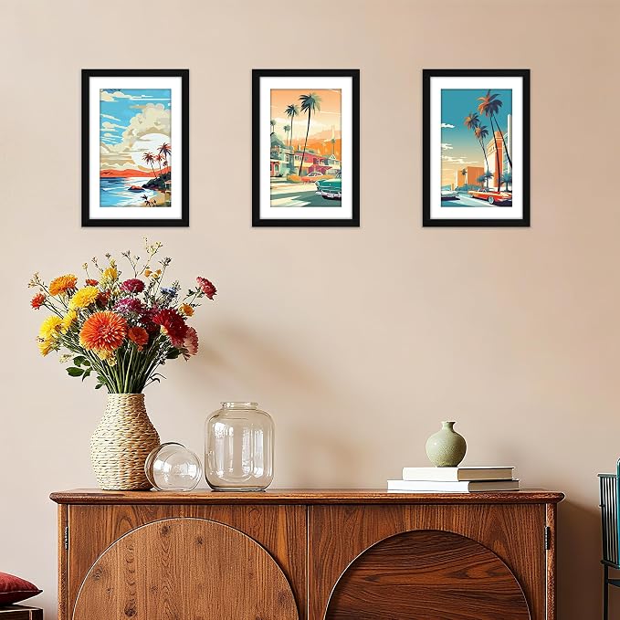 FIXSMITH 8x12 Picture Frame Set of 2, Photo Frame with HD Plexiglass, Display Pictures 6x8 with Mat or 8x12 Without Mat, Black Picture Frames Collage Wall Decor, Gallary Wall Frame